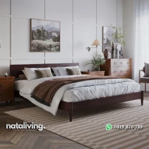 Amanda Tempat Tidur Kayu Jati Minimalis Finishing Espresso nataliving furniture