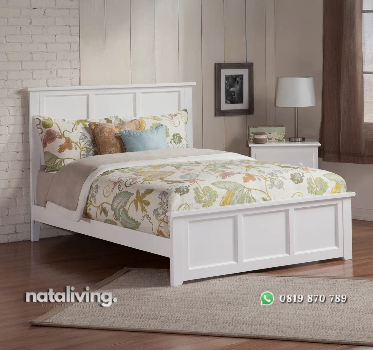 Amear Ranjang Tidur Cat Duco Putih Minimalis Modern nataliving furniture 1 Amear Ranjang Tidur Cat Duco Putih Minimalis Modern nataliving furniture 1