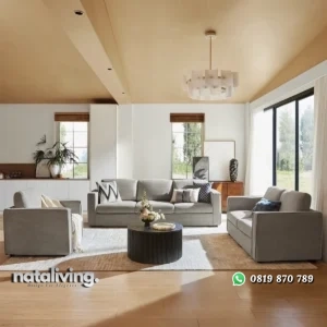 Amellia Set Sofa Tamu Minimalis Modern Kain Canvas nataliving furniture
