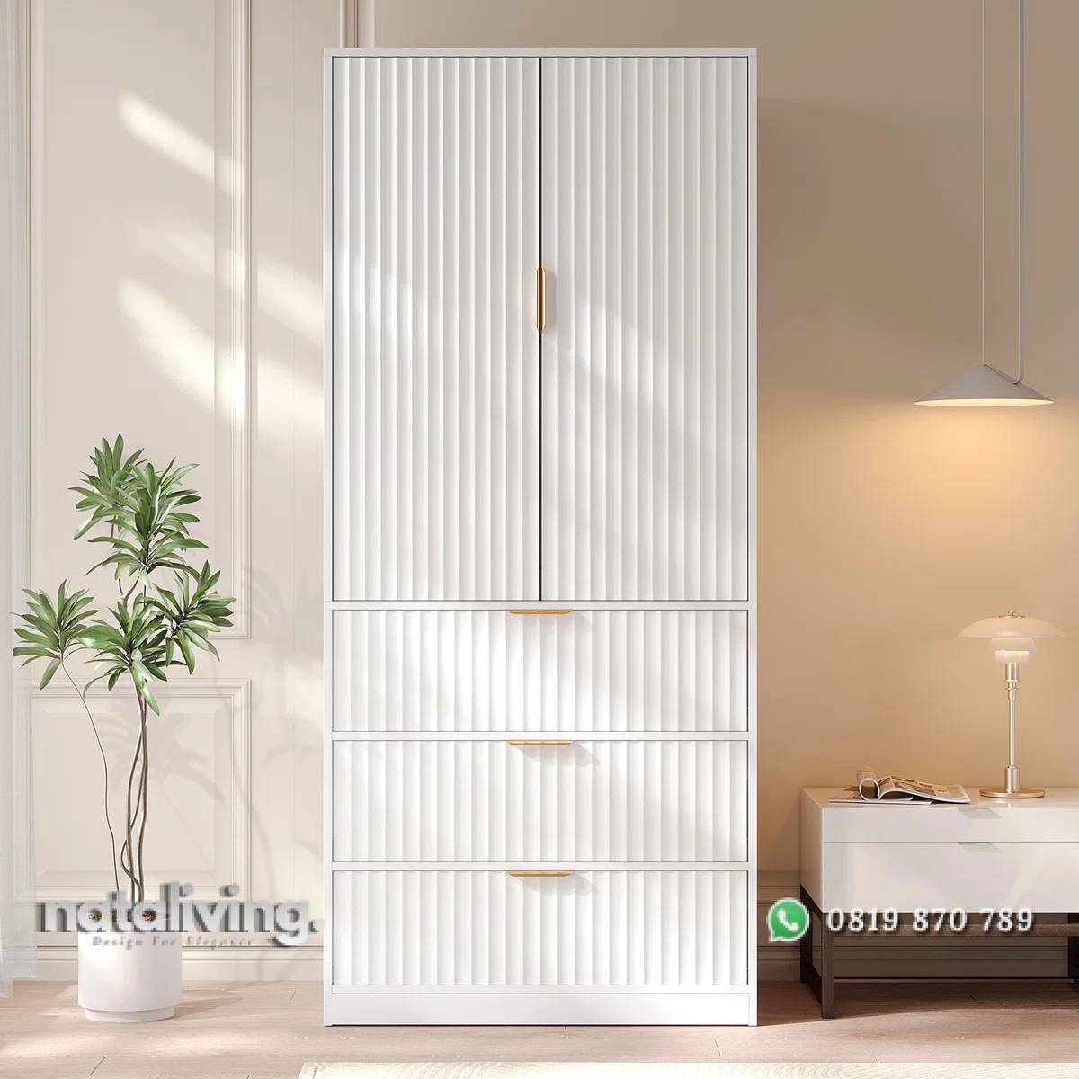 Amorre Lemari Pakaian 2 Pintu Cat Duco Desain Unik nataliving furniture 1 Amorre Lemari Pakaian 2 Pintu Cat Duco Desain Unik nataliving furniture 1