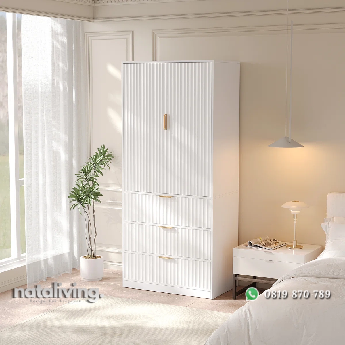 Amorre Lemari Pakaian 2 Pintu Cat Duco Desain Unik nataliving furniture 2 Amorre Lemari Pakaian 2 Pintu Cat Duco Desain Unik nataliving furniture 2