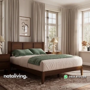 Ariana Tempat Tidur Kayu Jati Solid Minimalis Modern nataliving furniture