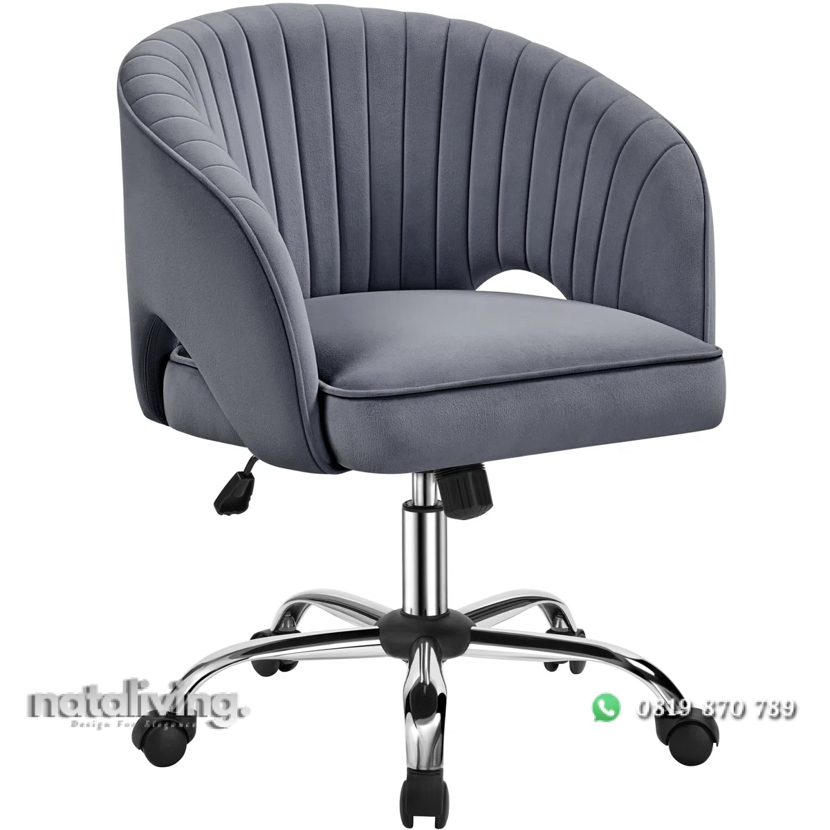 Arlo Kursi Kerja Kantor Minimalis Modern Kain Beludru nataliving furniture 2 Arlo Kursi Kerja Kantor Minimalis Modern Kain Beludru nataliving furniture 2