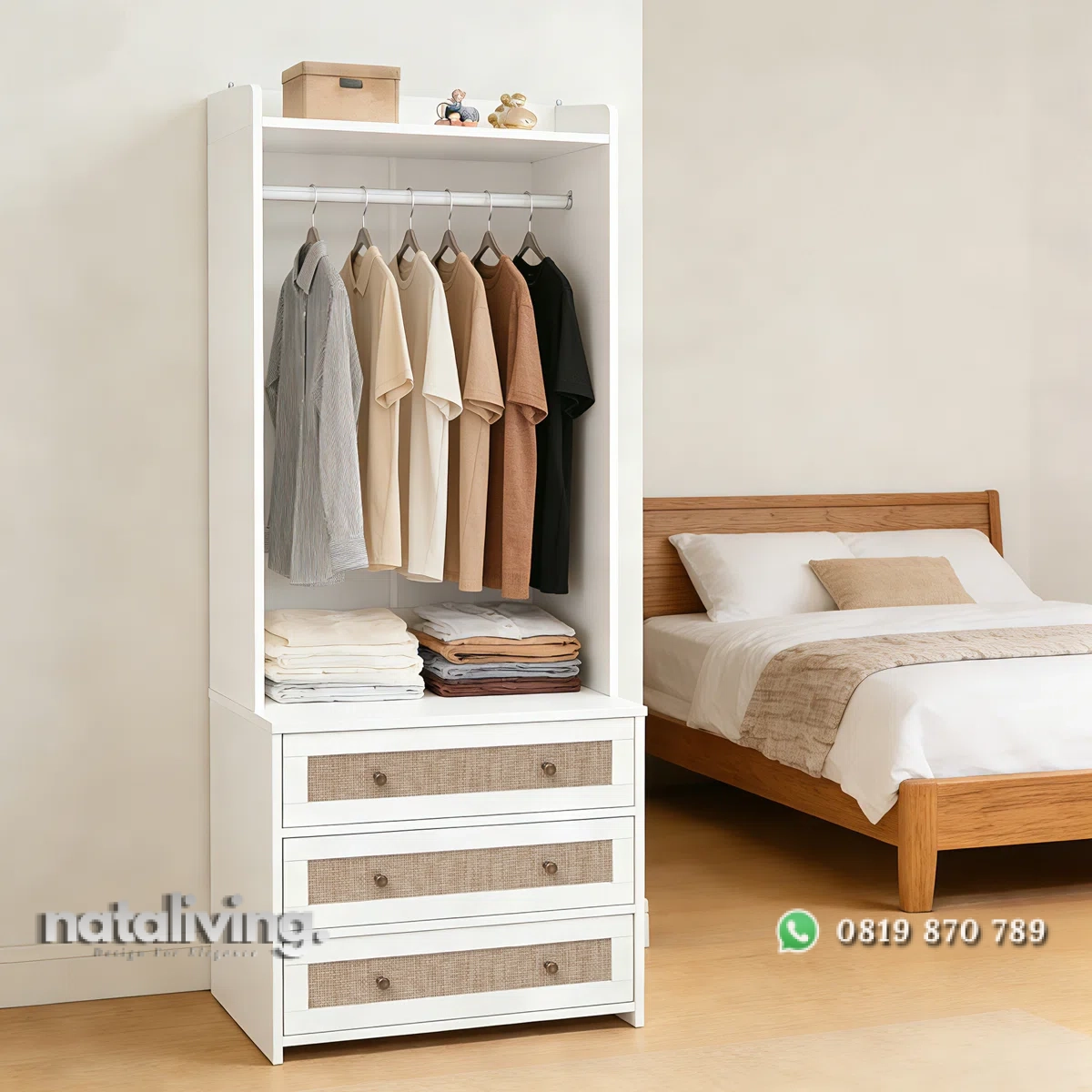 Armoira Lemari Pakaian Minimalis Cat Duco Putih nataliving furniture 2 Armoira Lemari Pakaian Minimalis Cat Duco Putih nataliving furniture 2