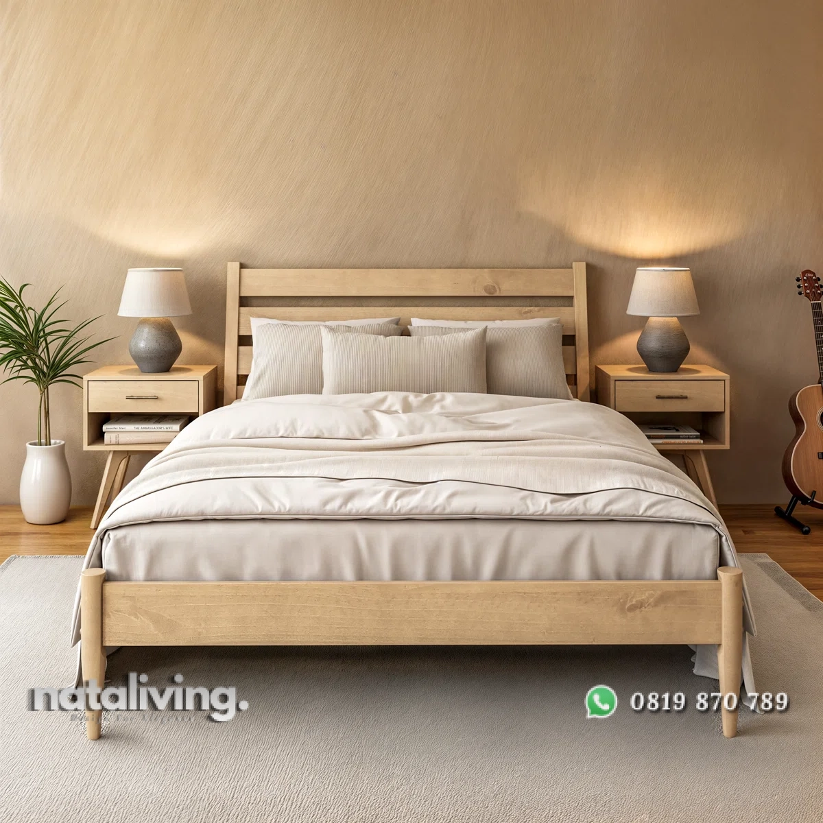 Ashlore Tempat Tidur Minimalis Kayu Jati Finishing Bleaching nataliving furniture 2 Ashlore Tempat Tidur Minimalis Kayu Jati Finishing Bleaching nataliving furniture 2