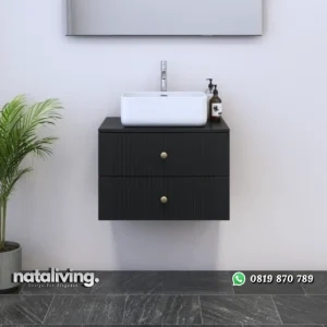 BORNEO Wastafel Kabinet Minimalis 2 Laci Cat Duco nataliving furniture