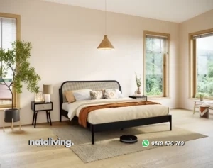 Beiro Tempat Tidur Rotan Kayu Jati Minimalis Modern nataliving furniture