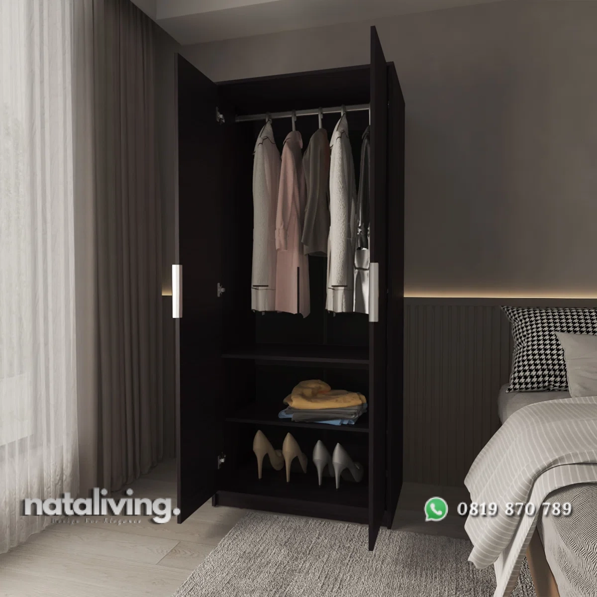Berlina Lemari Pakaian Plywood Tacosheet Model 2 Pintu nataliving furniture 2 Berlina Lemari Pakaian Plywood Tacosheet Model 2 Pintu nataliving furniture 2
