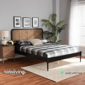 Bhorgid Ranjang Tidur Rotan Kayu Jati Minimalis nataliving furniture