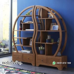 Rak Buku Jati Minimalis Modern nataliving furniture