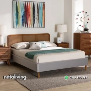 Breanva Tempat Tidur Rotan Jok Kain Minimalis Modern nataliving furniture