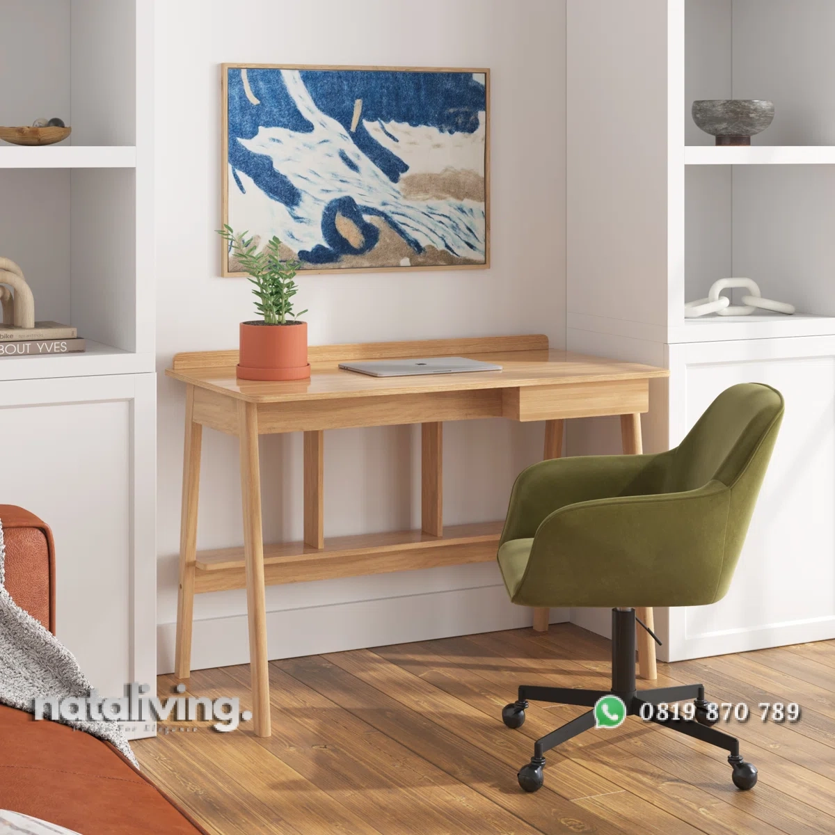 Brisbane Kursi Kerja Kantor Kain Beludru Minimalis nataliving furniture 1 Brisbane Kursi Kerja Kantor Kain Beludru Minimalis nataliving furniture 1
