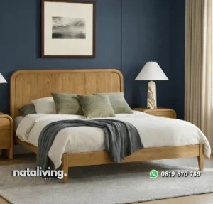 Brody Tempat Tidur Kayu Jati Minimalis Warna Bleaching nataliving furniture