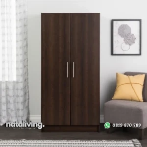 Bucholz Lemari Pakaian 2 Pintu Kayu Jati Minimalis nataliving furniture