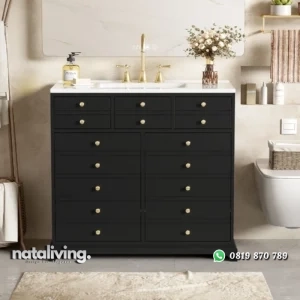 CANDRI Wastafel Kabinet Laci Cat Duco Hitam Minimalis nataliving furniture