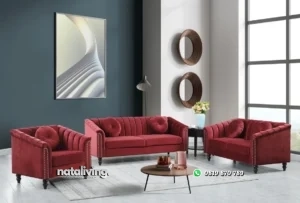 Caesyn Set Sofa Tamu Minimalis Kain Velvet nataliving furniture