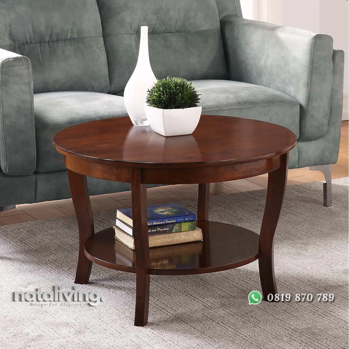 Carbin Meja Tamu Bundar Minimalis Finishing Espresso nataliving furniture 1 Carbin Meja Tamu Bundar Minimalis Finishing Espresso nataliving furniture 1