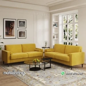 Carmen Set Sofa Tamu Minimalis Modern Kain Beludru nataliving furniture