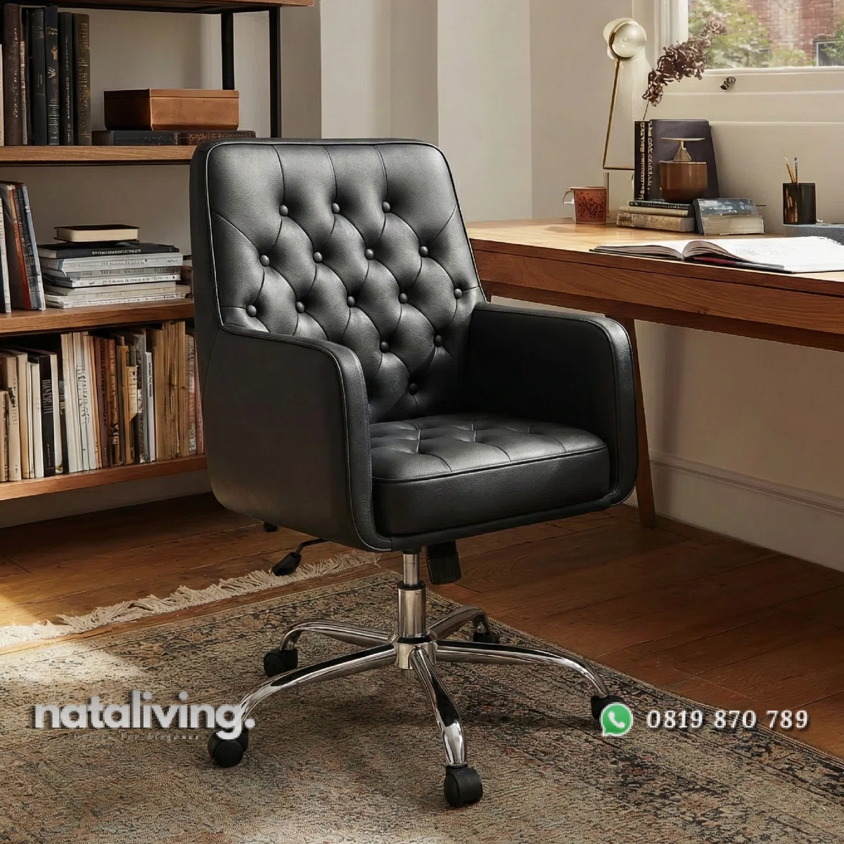 Colamy Kursi Kerja Direktur Kain Kulit Sintetis Minimalis nataliving furniture 1 Colamy Kursi Kerja Direktur Kain Kulit Sintetis Minimalis nataliving furniture 1