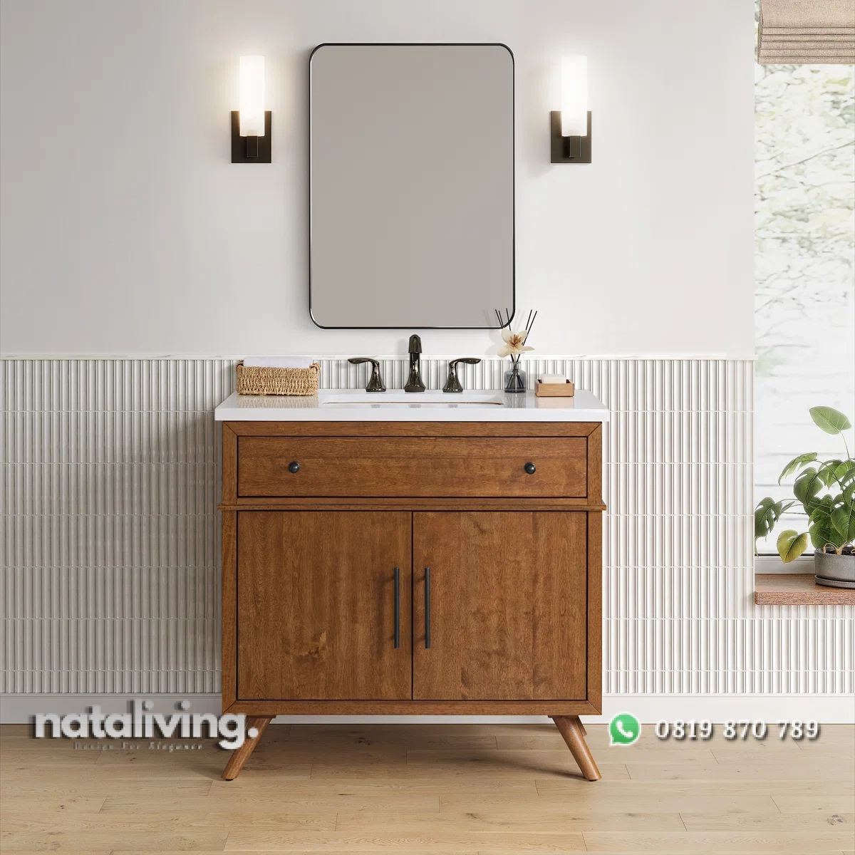 DANISH Wastafel Kabinet Retro Kayu Jati Minimalis Modern nataliving furniture 1 DANISH Wastafel Kabinet Retro Kayu Jati Minimalis Modern nataliving furniture 1