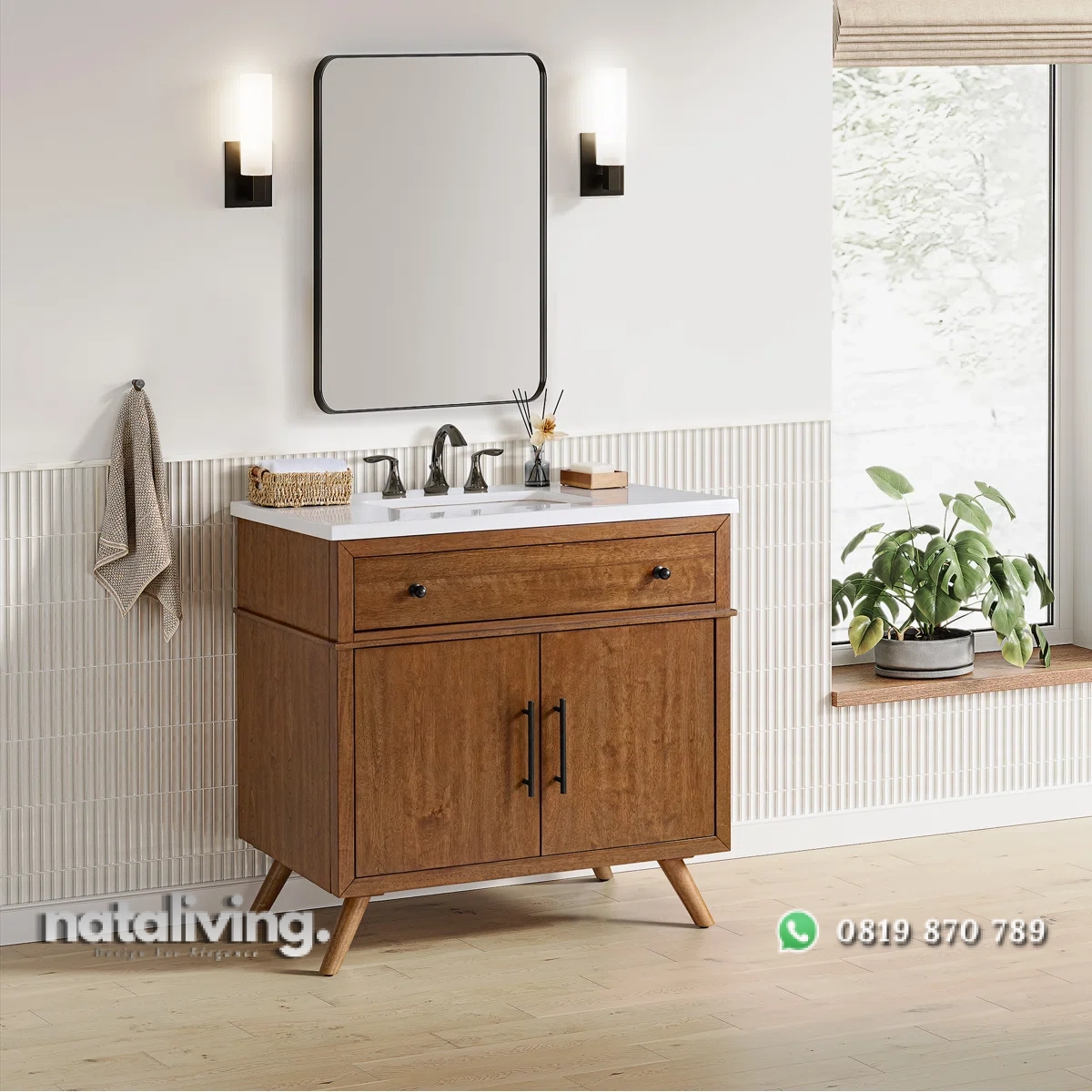 DANISH Wastafel Kabinet Retro Kayu Jati Minimalis Modern nataliving furniture 2 DANISH Wastafel Kabinet Retro Kayu Jati Minimalis Modern nataliving furniture 2