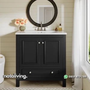 DEKA Wastafel Cabinet 2 Pintu Berlaci Cat Duco Minimalis nataliving furniture