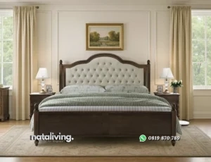 Ebillal Tempat Tidur Jok Kain Desain Klasik Modern nataliving furniture
