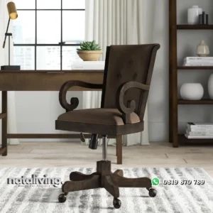 Elienton Kursi Kerja Kantor Kayu Jati Solid Klasik nataliving furniture