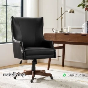 Ellenor Kursi Putar Direktur Kain Kulit Sintetis minimalis nataliving furniture