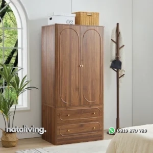 Emily Lemari Pakaian 2 Pintu Kayu Jati Solid nataliving furniture