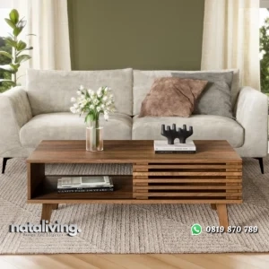 Enely Meja Tamu Kayu Jati Solid Desain Minimalis Terbaru nataliving furniture