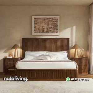 Ericka Tempat Tidur Kayu Jati Solid Mewah Minimalis nataliving furniture