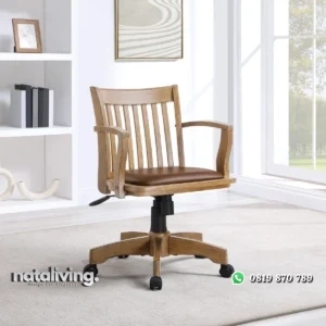 Gennie Kursi Kerja Kantor Kayu Jati Solid Minimalis nataliving furniture