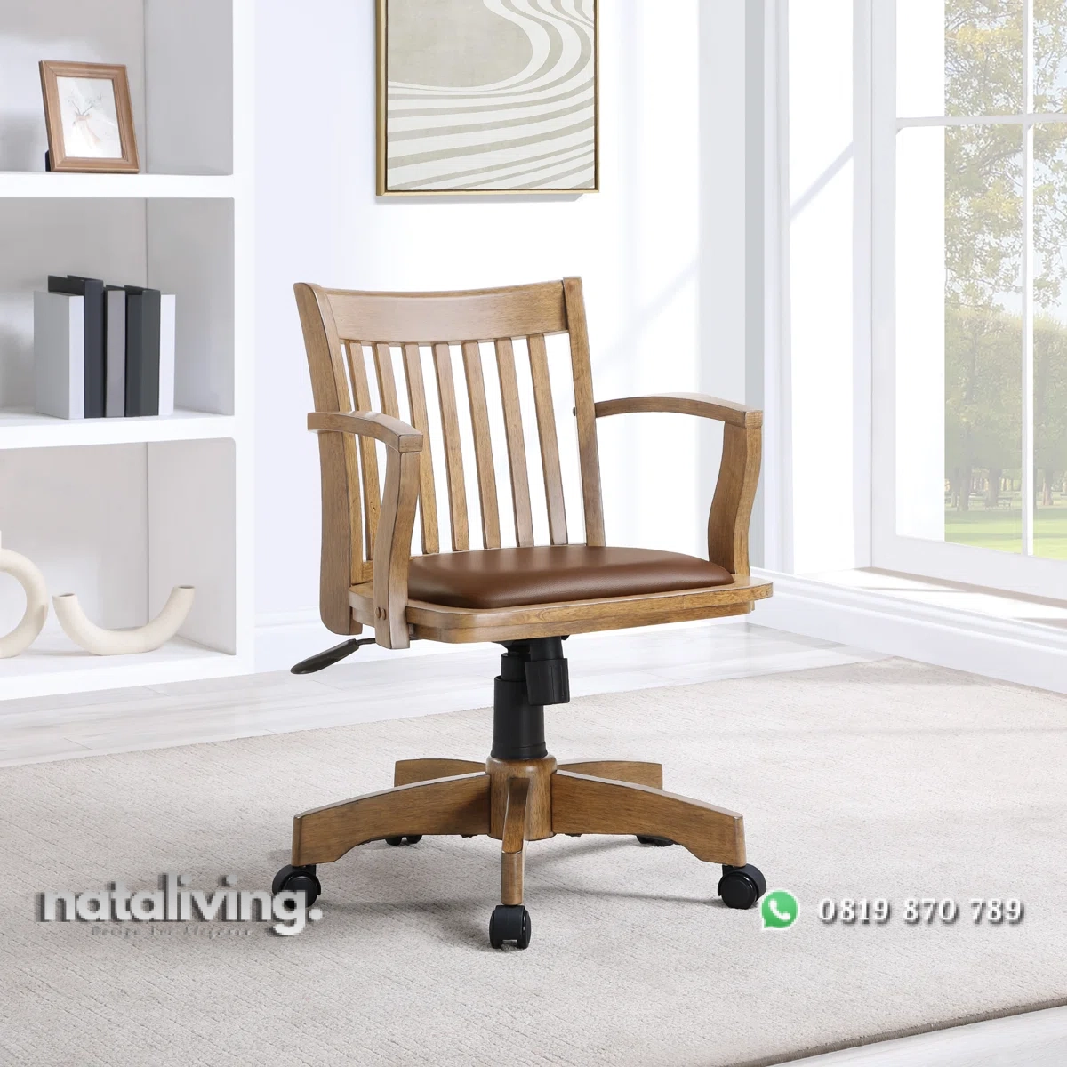 Gennie Kursi Kerja Kantor Kayu Jati Solid Minimalis nataliving furniture 1 Gennie Kursi Kerja Kantor Kayu Jati Solid Minimalis nataliving furniture 1