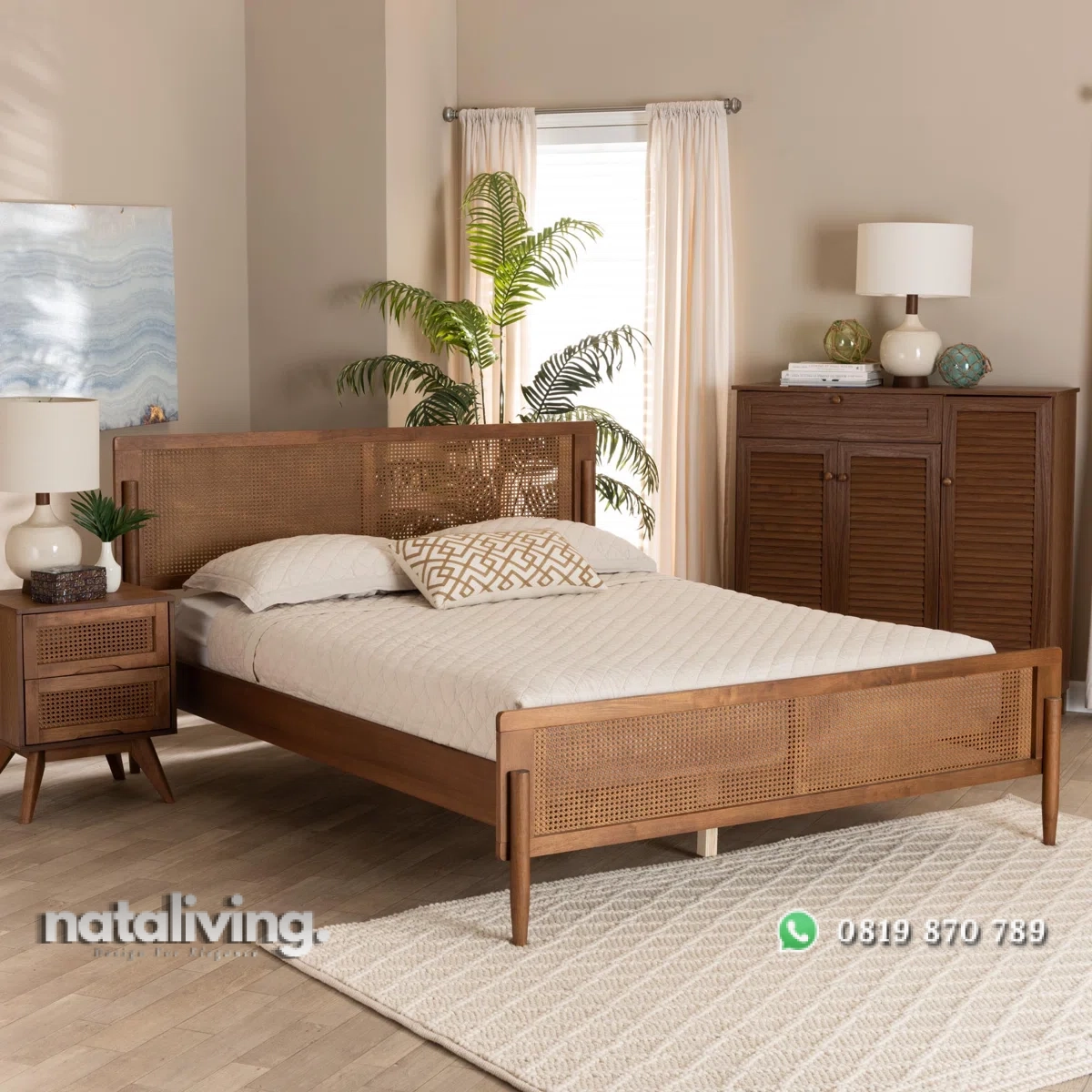 Giguere Ranjang Tidur Model Rotan Sintetis Kayu Jati nataliving furniture 1 Giguere Ranjang Tidur Model Rotan Sintetis Kayu Jati nataliving furniture 1
