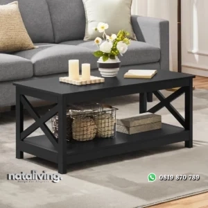 Gracie Meja Tamu Minimalis Modern Warna Finishing Hitam nataliving furniture