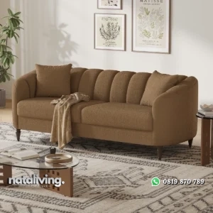Javakien Sofa 2 Seater Minimalis Kain Canvas Texture nataliving furniture