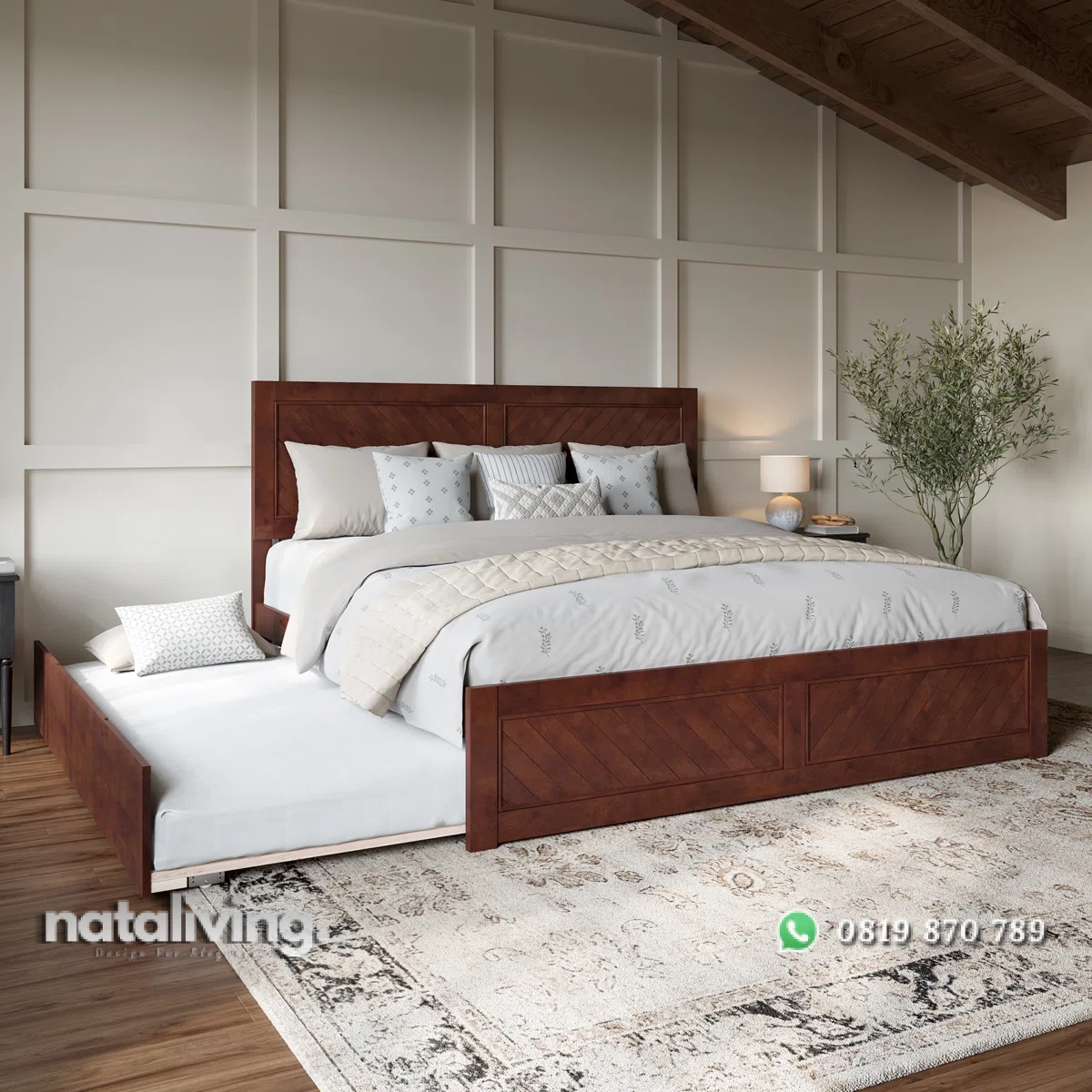 Jeinny Tempat Tidur Double Bed Kayu Jati Minimalis nataliving furniture 2 Jeinny Tempat Tidur Double Bed Kayu Jati Minimalis nataliving furniture 2
