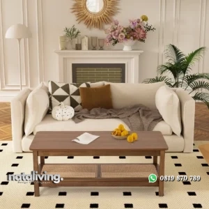 Jovinda Meja Tamu Unik Rotan Minimalis Modern Kayu Jati nataliving furniture