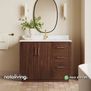 KEVIN Wastafel Cabinet Kayu Jati Desain Minimalis nataliving furniture