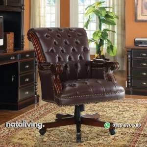 Kursi Kerja Kantor Executive Kayu Jati Klasik Minimalis nataliving furniture