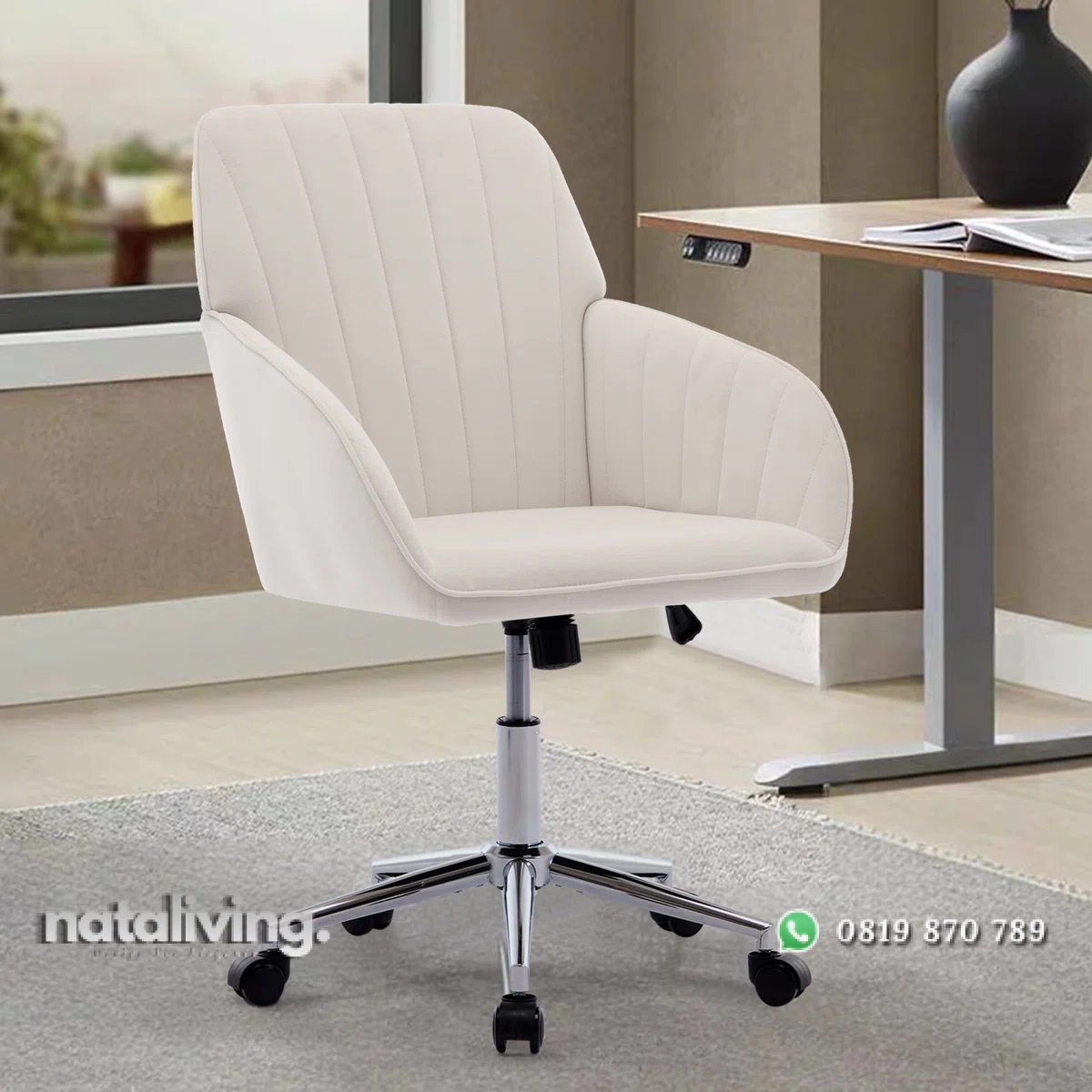 Kursi Kerja Kantor Kain Beludru Desain Minimalis nataliving furniture 1 Kursi Kerja Kantor Kain Beludru Desain Minimalis nataliving furniture 1