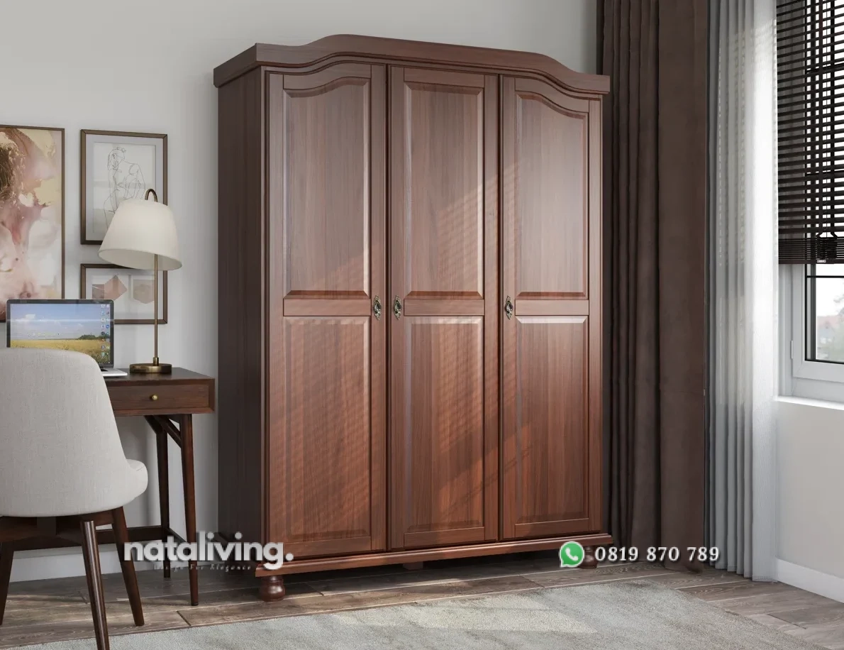 Kytle Lemari Pakaian 3 Pintu Kayu Jati Minimalis Terbaru nataliving furniture 1 Kytle Lemari Pakaian 3 Pintu Kayu Jati Minimalis Terbaru nataliving furniture 1