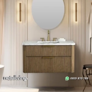 LIJIAN Wastafel Kabinet 2 Drawer Kayu Jati Minimalis nataliving furniture