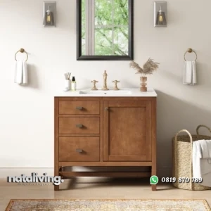 LIRIA Wastafel Cabinet Minimalis Kayu Jati Jepara nataliving furniture