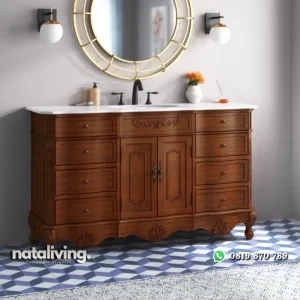 LOREN Wastafel Cabinet Laci Model Klasik Kayu Jati nataliving furniture
