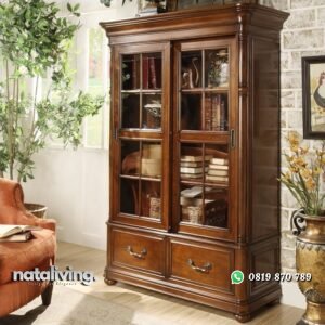 Lemari Buku Kayu Jati Furniture nataliving furniture