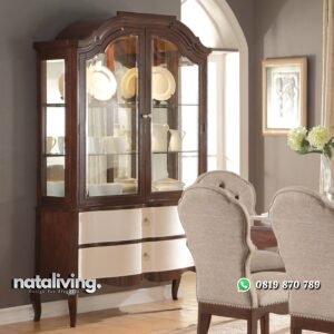 Lemari Dapur Hias Pintu 2 Kaca nataliving furniture
