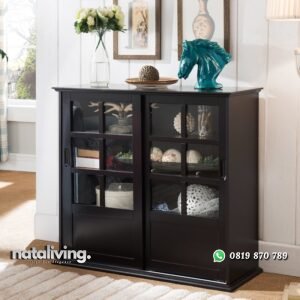 Lemari Dapur Hitam Pintu Sliding nataliving furniture