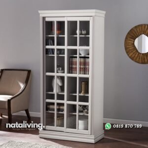 Lemari Pajangan Kaca Pintu Sliding nataliving furniture